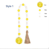 DIY Yellow Lemon Wood Beads Beaded Curtain Straps Home Decoration