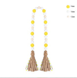 DIY Yellow Lemon Wood Beads Beaded Curtain Straps Home Decoration