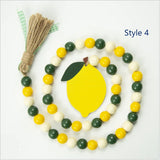 DIY Yellow Lemon Wood Beads Beaded Curtain Straps Home Decoration