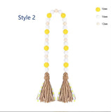 DIY Yellow Lemon Wood Beads Beaded Curtain Straps Home Decoration