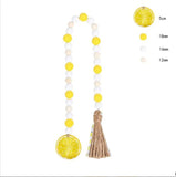 DIY Yellow Lemon Wood Beads Beaded Curtain Straps Home Decoration