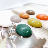 10pcs Oval Patch Earrings Resin/acrylic DIY Kit