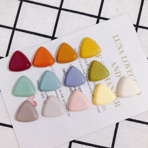 DIY Triangle Geometric Resin Patch Hairpin Earring Accessory 10pcs