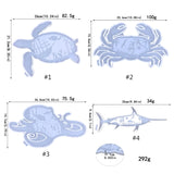 Ocean Animal Crystal Epoxy Resin Mold 3D Tiger Crab Turtle Octopus Wall Decor