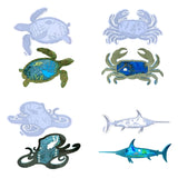 Ocean Animal Crystal Epoxy Resin Mold 3D Tiger Crab Turtle Octopus Wall Decor