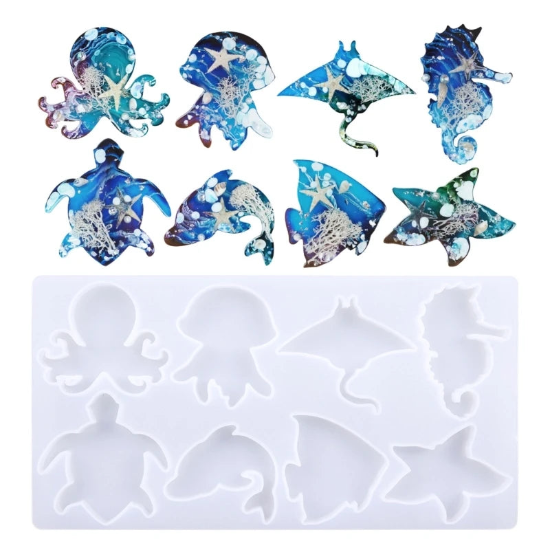 Ocean Marine Animal Silicone Mould Keychain Resin Mold
