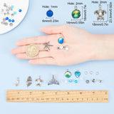 Ocean Theme Bracelet Making Kit Glass Beads Metal Pendants Elastic Thread