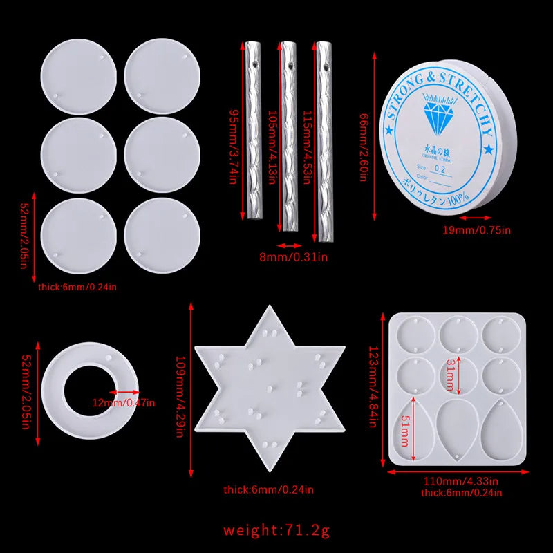 Ocean Wind Moon Stars Cherry Blossom Wind Chimes Silicone Epoxy Resin Mold