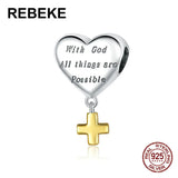 925 Sterling Silver Love Cross Pendant Necklace for Women