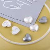 Heart Patch Ear Stud Earrings Pleated Dull Polish Cotton Resin Accessory