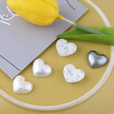 Heart Patch Ear Stud Earrings Pleated Dull Polish Cotton Resin Accessory