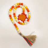 DIY Colorful Wooden Beads Garland Maple Leaf String Tassels Home Decor