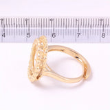 DIY Pearl Accessories Empty Tray Copper Plated 18K Double Garland Pearl Ring