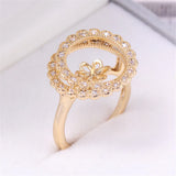 DIY Pearl Accessories Empty Tray Copper Plated 18K Double Garland Pearl Ring