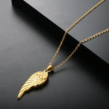 DIY Feather Rose Wing Pendant Stainless Steel Punk Gothic Wicca