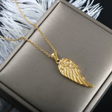 DIY Feather Rose Wing Pendant Stainless Steel Punk Gothic Wicca