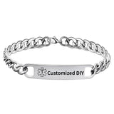 Personalized Medical Alert ID Bracelet for Woman & Men Diabetic