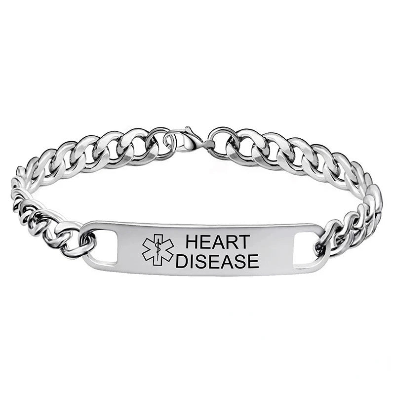 Personalized Medical Alert ID Bracelet for Woman & Men Diabetic