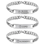 Personalized Medical Alert ID Bracelet for Woman & Men Diabetic