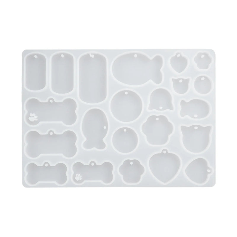 Pet Pendant Silicone Mold for DIY Dog & Cat Epoxy Resin Jewelry Tag