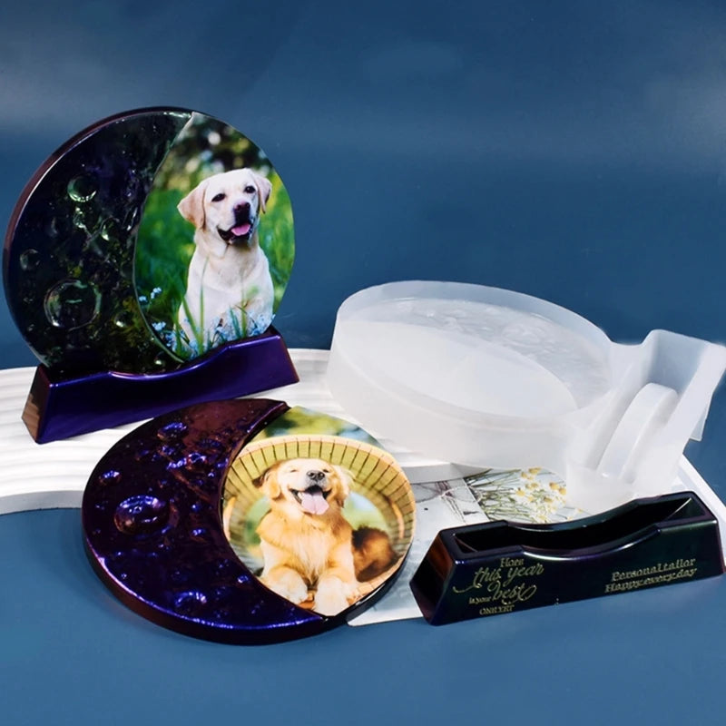 Moon Shape Photo Frame Resin Mold Epoxy Casting Mold