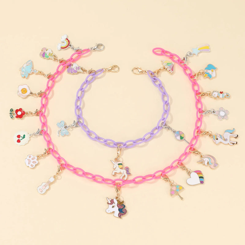 DIY Pink Unicorn Beaded Bracelet & Necklace Set for Kids Birthday