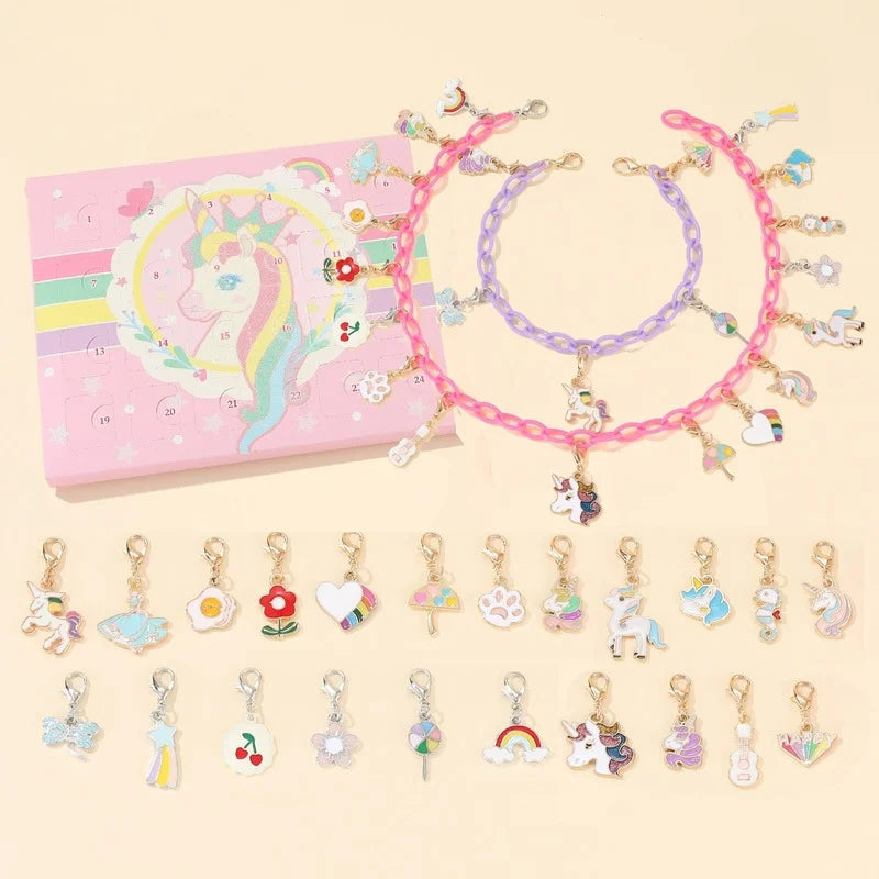 DIY Pink Unicorn Beaded Bracelet & Necklace Set for Kids Birthday