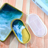 DIY Oval Rolling Tray Mold Silicone Epoxy Resin Crafts