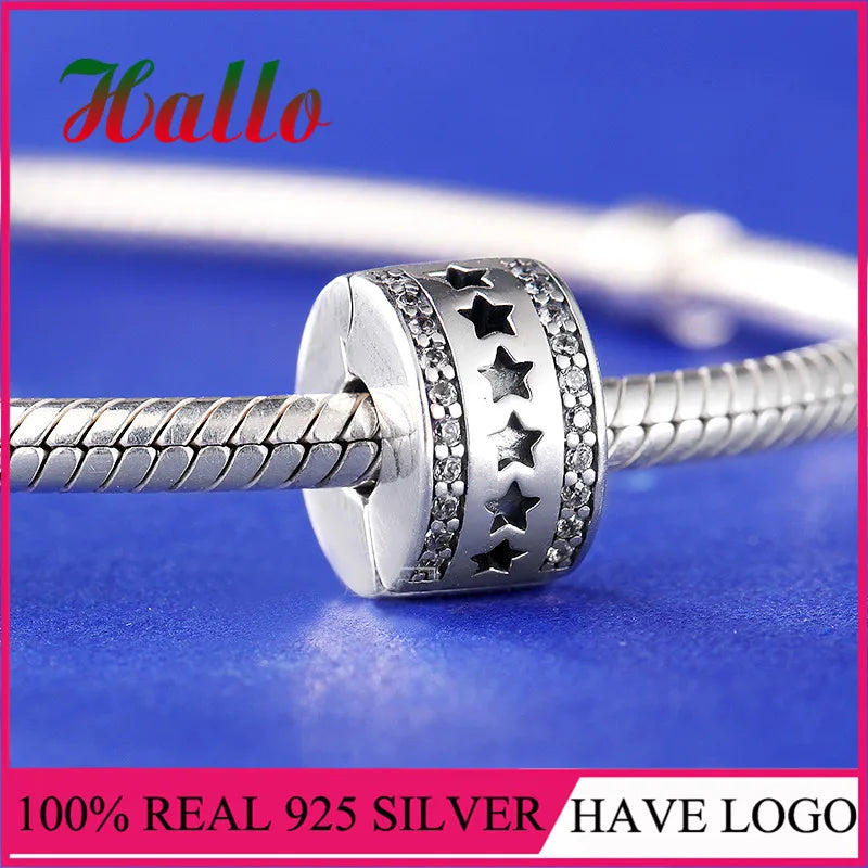 925 Silver Starry Formation Clip Christmas Charms for Bracelets