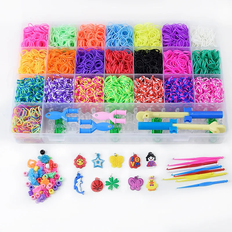 Rainbow Rubber Band Weaving Machine DIY Jewelry Making Accessory