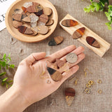 DIY Rectangle Teardrop Dangle Earrings Making Kit Resin Walnut Wood Pendants