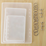 DIY Resin Casting Molds for Notebook Cover - 3Pcs Silicone Molds with 2Pcs 3-Rin