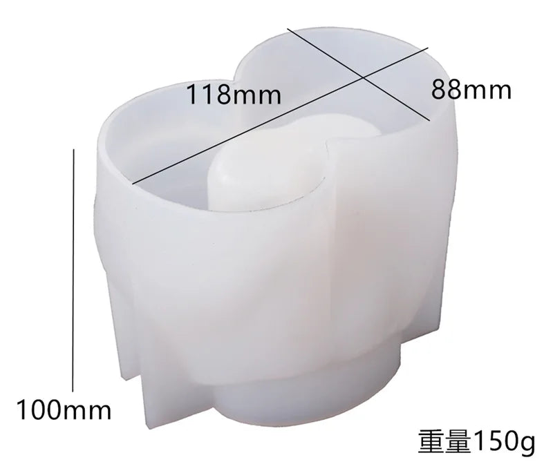 Resin Crystal Epoxy Butt Vase Pen Holder Silicone Mold