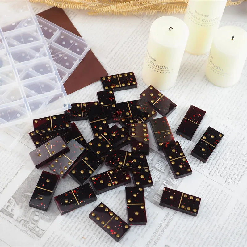 Resin Dominoes Mirror Silicone Epoxy Mold Pai Gow Dominoes Silicone Mold