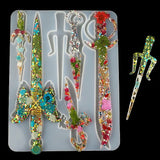 Epoxy Mold Sword Defense Keychain Self-defense Dagger Jewelry Silicone Mold