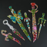 Epoxy Mold Sword Defense Keychain Self-defense Dagger Jewelry Silicone Mold