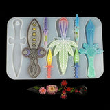Epoxy Mold Sword Defense Keychain Self-defense Dagger Jewelry Silicone Mold