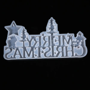 Resin Epoxy Pendant Mould Christmas Letters Silicone Mold