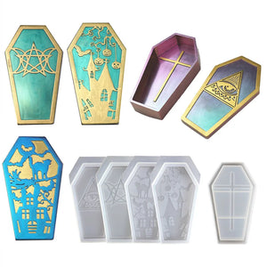 DIY Resin Mold Crystal Epoxy Coffin Storage Box