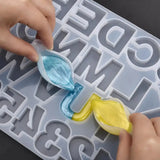 Resin Mold Number Letter Jewelry Casting Silicone Molds Key Chain Pendant