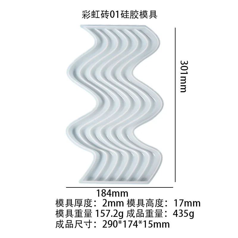 Resin Mold Rainbow Brick Background Wall Drop Mould
