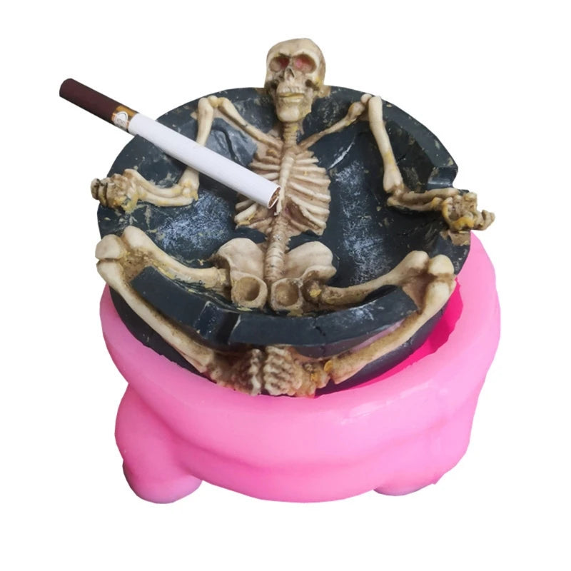 Silicone Resin Mold for Skull Ashtray - DIY Jewelry Mold for Men