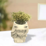 Resin Plant Mold Cat-Ear Girl Shape Planter Pot Mold