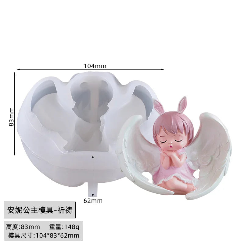 DIY Resin Wings Angel Princess Silicone Mold Cake Home Decor