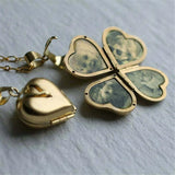 Retro Heart 4-Leaf Clover Photo Box Frame Pendant DIY Kit