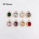Retro Copper Crystal Zircon Pendant Necklace Set