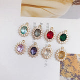 Retro Copper Crystal Zircon Pendant Necklace Set