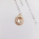 Retro Copper Crystal Zircon Pendant Necklace Set