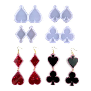 DIY Rhombus Heart Poker Crystal Epoxy Resin Mould for Jewelry Silicone Mold