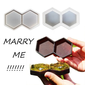 DIY Resin Mold Hexagon Honeycomb Combined Storage Boxes